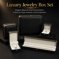 Großhandel Fabrik Schmuckbox Schwarze Leder-Schmuckreisebox mit Individuellem Logo für Ring Armband Anhänger Verpackung