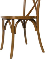 Chaises de mariage durables de style fermier classique en résine imitation bois de châtaigne à dossier croisé pour événements extérieurs, banquets et traiteurs