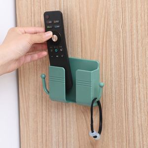 Support mural adhésif en plastique non perforé à prix abordable pour téléphone et télécommande, étagère de rangement murale - Product Image 4