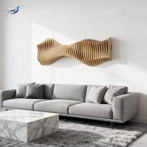 Panneau mural acoustique en bois massif 3D personnalisé, design Art Déco, respectueux de l'environnement, pour la décoration murale en bois du salon - Product Image 6