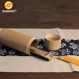 Nuevos mini tarros de bambú originales a prueba de humedad para té para Matcha en polvo tarro de té personalizado portátil con tapa - Product Image 4