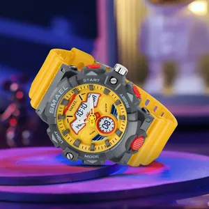 SMAEL Mode Stoppuhr neues Design Uhren Herren Kunststoff Analog Relojes Hombre wasserdichte Sport uhr