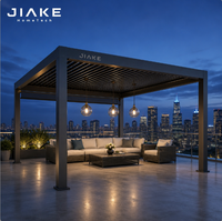 Jiake 6063-T5 Aluminium-Pergola mit Motorisiertem Lamellendach für Skyline Dachterrasse Patio Garten Pavillon Outdoor-Pavillon