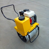Mini-compacteur vibrant chinois à tambour unique, largeur 450 mm, réservoir de carburant 3,6 L, moteur et pompe pour le compactage de l'asphalte et du sol, faible entretien