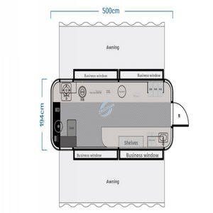 5m Electric Food Truck Mobile Food Cart Street Fast Food <b>Vending</b> Cart Fully Equipped Mobile Restaurant Kiosk - Product Image 3