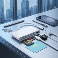 Lecteur de cartes Type-C multifonction intelligent avec prise en charge SD/TF/eSIM/IC, adaptateur OTG externe pour clé USB