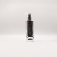 Bouteilles de shampoing carrées hautes en PET avec pompe électroplaquée argentée, étiquette personnalisée pour salon, hôtel, vente en gros, OEM