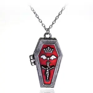 Caliente Hiphop de accesorios de joyería vampiro ataúd forma Rock And Roll estilo colgante de moda Bat collar