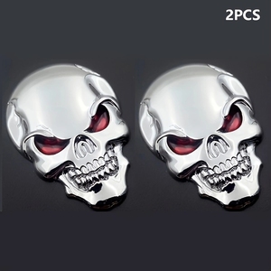 2 Pezzi Adesivi 3D per Auto a Forma di Teschio Pirata, Emblema Posteriore Decorativo per Auto - Product Image 4