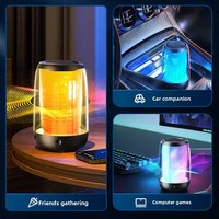 Pour 4mini pour 5.0 Haut-parleur avec lumière ambiante et subwoofer, sortie 5W, haut-parleur sans fil portable mini pour l'extérieur, la maison et le bureau