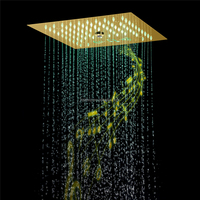 Système de douche à Led de musique monté au plafond 12 pouces brume et pomme de douche de pluie ensemble de robinets de douche de salle de bain