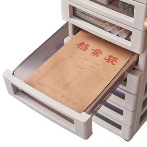 Großhandel Büro B4 Datei Organisation Kunststoff Lager regal Haushalt Desktop Make-up Transparente Schublade Lagers chrank mit Rädern - Product Image 1