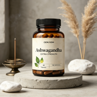 Capsules de Complexe d'Ashwagandha Personnalisées OEM Véganes avec Extrait de Poivre Noir, Complément Alimentaire Herbal pour la Relaxation Émotionnelle