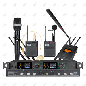 OEM EIF MY-1000 UHF Dual Channel Rechargeable <b>Wireless</b> Microphone System with 6 Antennas 100M Range for Stage Performance - Product Image 2