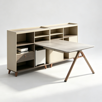 Bureau de travail moderne en bois personnalisable pour employés, avec armoire de rangement et cloison de séparation, table de travail pour personnel, pour commande en gros