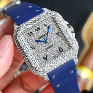 Montres Hip Hop de Haute Qualité Entièrement Serties de Diamants pour Hommes VVS1 Couleur D Moissanite Mouvement Automatique Bracelet en Caoutchouc Luxe - Product Image 3
