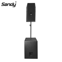 SANDY Speaker lengkap 15 inci kustom 18 inci Subwoofer Bass besar DJ profesional portabel 600W Speaker pasif