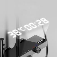 Vente en gros Ensemble de douche à effet pluie thermostatique tout cuivre Gunmetal à 4 fonctions LED numérique ronde pour hôtel