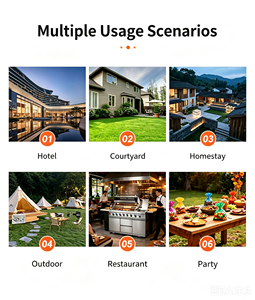 Station de cuisine BBQ extérieure tout-<span class=keywords><strong>en</strong></span>-un avec 6 brûleurs, barbecue à gaz <span class=keywords><strong>en</strong></span> acier inoxydable, réfrigérateur avec porte <span class=keywords><strong>en</strong></span> verre et évier - Product Image 6