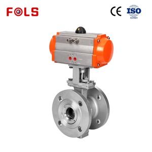 Venta Caliente de Fábrica: Válvula de Bola Neumática en Forma de V, Cuerpo de Acero Inoxidable SS304/SS316 DN50 con Actuador - Product Image 3
