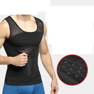 Camicia a compressione da uomo ad alta elasticità Shapewear per il controllo dell'addome del torace canotta per postura correttiva del ventre - Product Image 5