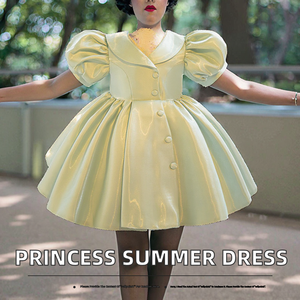 Vestido de Verano para Niñas, Sin Mangas, con Botones, Diseño de Princesa Pengpeng, Línea A, Hasta la Rodilla, Traje Infantil para Niña Pequeña - Product Image 2