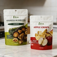 Op maat gemaakte digitale print gedroogde vruchten groenten fruitchips babyvoeding kauwgom herbruikbare zip-verpakking zak kleine minimale bestelhoeveelheid bodem