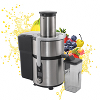 Extracteur de jus électrique automatique commercial en acier inoxydable pour canne à sucre, oranges, agrumes, fruits et carottes, avec tasse