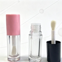 Tube applicateur transparent rose en ABS PETG pour brillant à lèvres, baume à lèvres, huile à lèvres, fond de teint liquide – Flacon cosmétique à tige épaisse