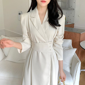 Vestido de Mujer Estilo TKS 2026 de Alta Gama con Solapa y Cintura que Estiliza la Figura, Largo hasta la Rodilla - Product Image 2