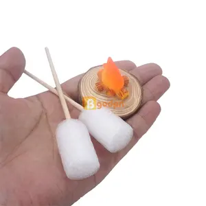 Elves Miniature Fireplace Campfire With Marshmallows Camping Scene for Dolls Dollhouse DIY Crafts Miniature Doll Accessories