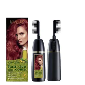 Wholesale OEM Private Label Ammonia Free Natural Organic Permanent Fast Hair Dye Color Cream with Comb