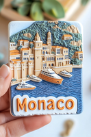 Haute qualité personnalisé petit aimant de réfrigérateur en résine 3D effet de soulagement Monaco Souvenir de voyage bon pour un usage domestique