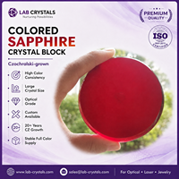 Bloc de cristal de rubis de laboratoire, Corindon synthétique CZ Czochralski pour fabricant de verres de montre en saphir