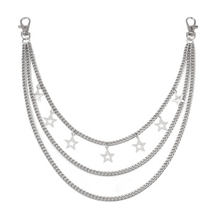 Chaîne de taille unisexe multicouche en métal avec pendentif étoile, style punk, chaîne de corps tendance hip-hop pour usage quotidien, en alliage de zinc - Product Image 5