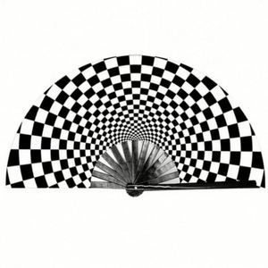 Large 13 Inch 33 cm Bamboo <b>Folding</b> Hand Fan Folk Art Style Carved Portable Business Gift Stocked Promotional Item - Product Image 5