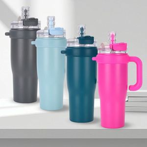 Wholesale 40 Oz <b>Double</b> <b>Wall</b> Vacuum Insulated Stainless Steel Travel <b>Mug</b> Tumbler Lid Straw Back School Gift Cup Leak-Proof - Product Image 3