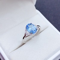 Prix de gros usine Bagues de mariage vintage en argent sterling 925 avec topaze naturelle taille ovale, pierre de naissance, pour femmes, pour les rendez-vous