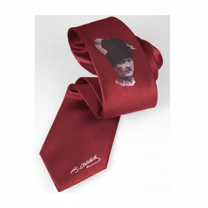 Mustafa Kemal, Ataturk <b>Neck</b> <b>Tie</b> Red Necktie - Product Image 2
