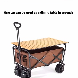 Personalizável Outdoor Four-Wheel <span class=keywords><strong>Walking</strong></span> Wagon dobrável Campervan Trailer Shed para piquenique Camping para escultura das crianças - Product Image 4