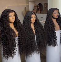 Pelucas de Cabello Humano SDD Sin Pegamento, Rizado Birmano, Cabello Remy Natural, Ondulado, con Encaje Frontal Transparente 13x4, Pelucas Largas