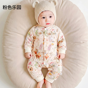 Pakaian Bayi Baru Lahir 100% Katun, Romper Bayi Lengan Panjang dengan Kancing Tekan, Cetakan Kartun, Romper Bernapas - Product Image 4