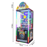 Machine d'arcade à monnayeur avec griffe à prix, thème Lucky Time, enseigne néon et lumières LED attrayantes pour centre de loisirs