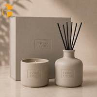 FUBEI LIVING Meilleure vente : Vase en céramique à fond arrondi et flacon diffuseur de parfum pour ensemble cadeau bougie et diffuseur de parfum en céramique pour hôtel