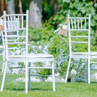 Chaise en bambou blanc de luxe, chaise d'événement durable en plastique pour hôtel, salle à manger, extérieur, mariage, utilisation en mobilier, chaise en plastique