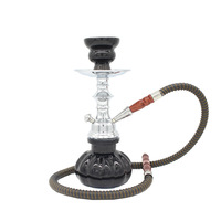 Vente directe usine : Ensemble complet de chicha arabe ; Chicha de style bar, petite, à un ou deux tuyaux, en verre et métal givré