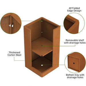 <span class=keywords><strong>Pot</strong></span> de fleurs en acier corten, grand bac à plantes vertical, bordure de jardin en acier corten, bac à plantes rond en acier corten - Product Image 3