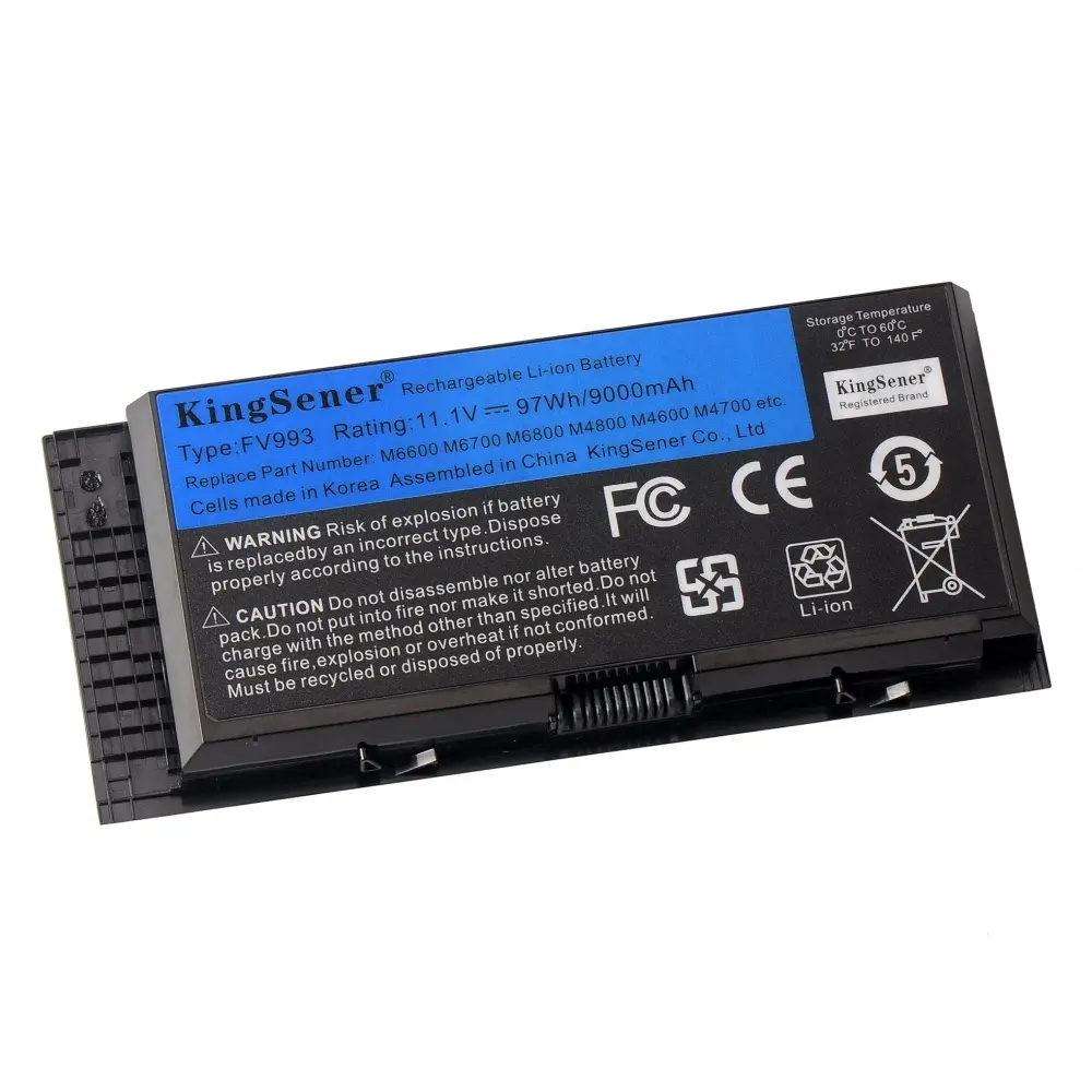 KingSener 9000mAh FV993 노트북 배터리 DE 정밀 M6600 M6700 M6800 M4600 M4700 FJ4W PG6RC R7PND 11.1V 97WH