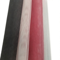 Tissu en maille de tulle respirant léger sans formaldéhyde dentelle en nylon teint uni avec fonction extensible pour robes de mariée voiles