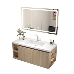 Table de toilette murale en bois massif de style européen, couleur café, avec miroir et lavabo <span class=keywords><strong>pour</strong></span> villa, hôtel - Product Image 6